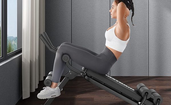 HANSTORM Folding Adjustable Weight Bench Home Gym